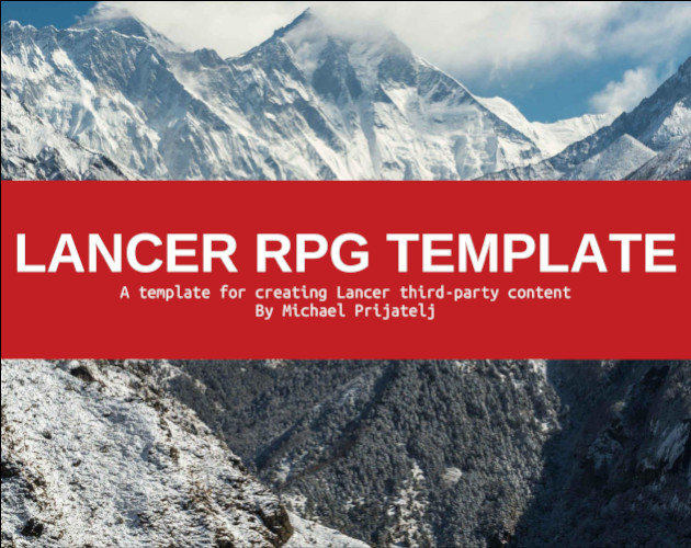 Thumbnail for Lancer RPG Template, a template for creating Lancer third-party content